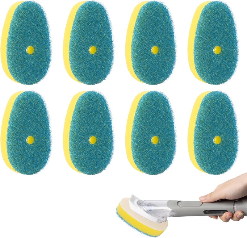 RXZHZYM 8 Packs Non Scratch Powerful Cleaning Sponge Refillsa - Compatible with Scrub Daddy Wand. (Blue) - Image 1